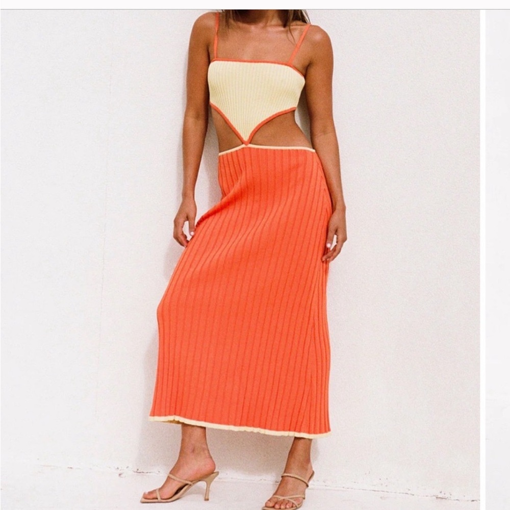 Sabo Skirt Maia Dress Size XS / 2 Cutout Colorful Knit Summer Vacation Pleated